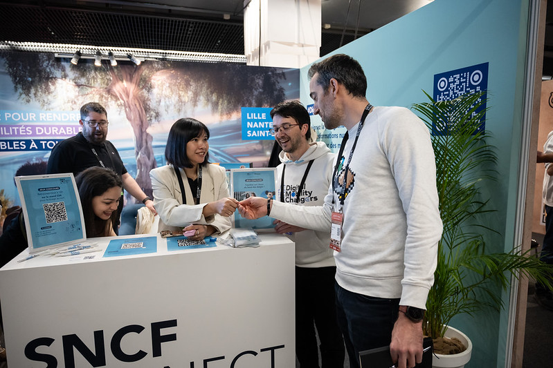 Démonstration produit sur un stand